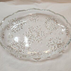 Mikasa Snowflake Oval 9.25'' Crystal Tray/Platter